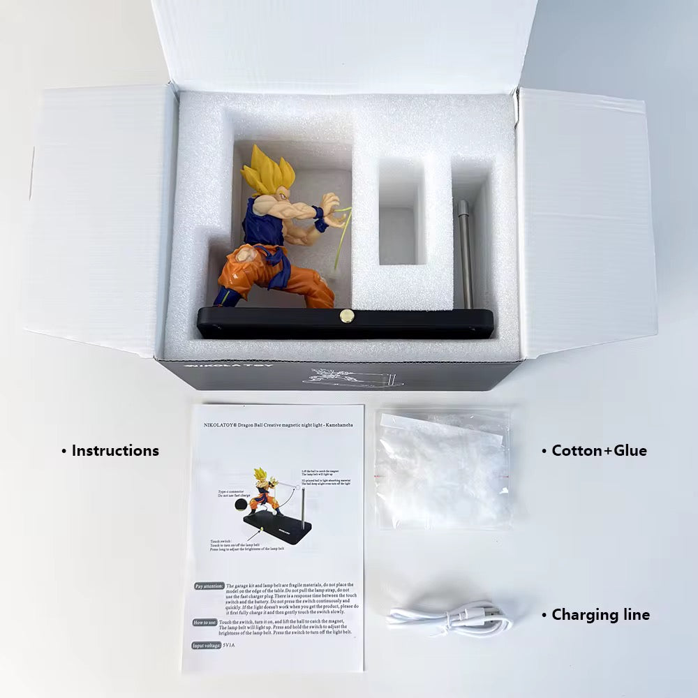 Son Goku 3D LED Nachtlampe | Wiederaufladbar | Perfekt für Kinder & Anime-Fans